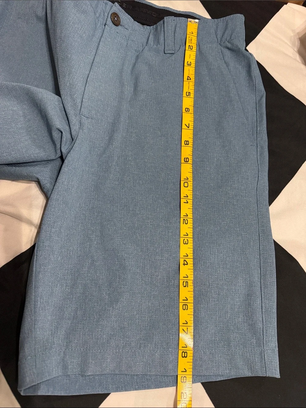 Under Armour Men’s Light Blue Flat-Front Performance Shorts like new